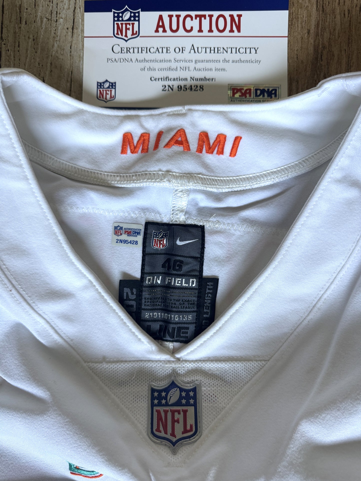 Jesse Davis GAME WORN 💪 10/17/21 PHOTO MATCHED 📸 Miami Dolphins 🐬 Nike On-Field NFL Jersey🎽 inc. PSA Authenticity 🛡️ vs Jacksonville Jaguars