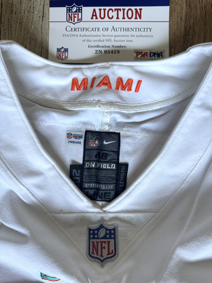 Jesse Davis GAME WORN 💪 10/17/21 PHOTO MATCHED 📸 Miami Dolphins 🐬 Nike On-Field NFL Jersey🎽 inc. PSA Authenticity 🛡️ vs Jacksonville Jaguars
