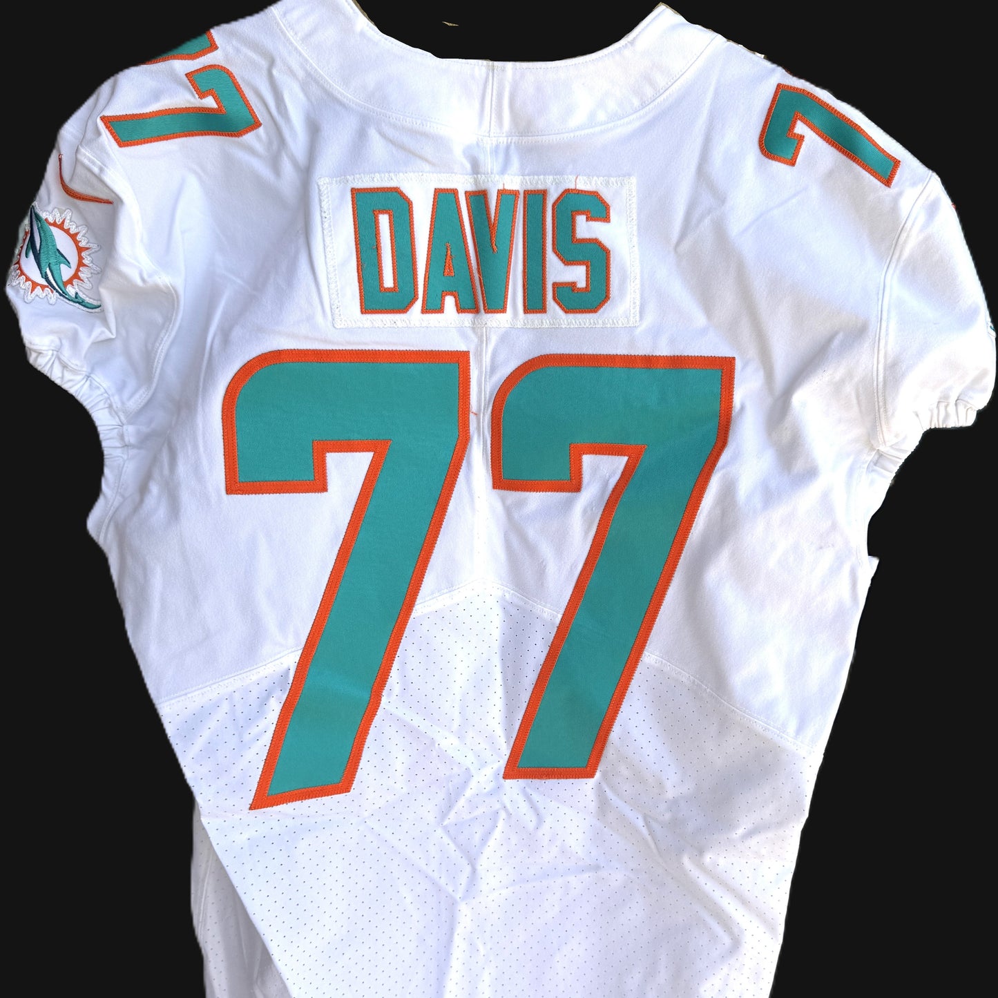 Jesse Davis GAME WORN 💪 10/17/21 PHOTO MATCHED 📸 Miami Dolphins 🐬 Nike On-Field NFL Jersey🎽 inc. PSA Authenticity 🛡️ vs Jacksonville Jaguars
