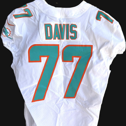 Jesse Davis GAME WORN 💪 10/17/21 PHOTO MATCHED 📸 Miami Dolphins 🐬 Nike On-Field NFL Jersey🎽 inc. PSA Authenticity 🛡️ vs Jacksonville Jaguars