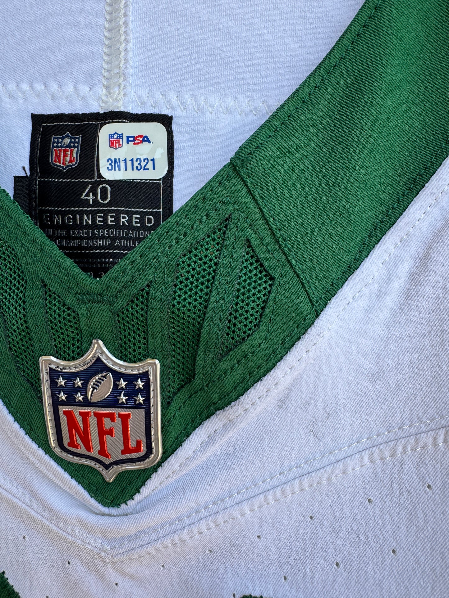 Michael Carter II GAME USED 💪 10/06/2024 New York Jets Nike NFL Jersey 👕vs. Minnesota Vikings London Matchup 🌍 Also includes PSA Authenticity🛡️