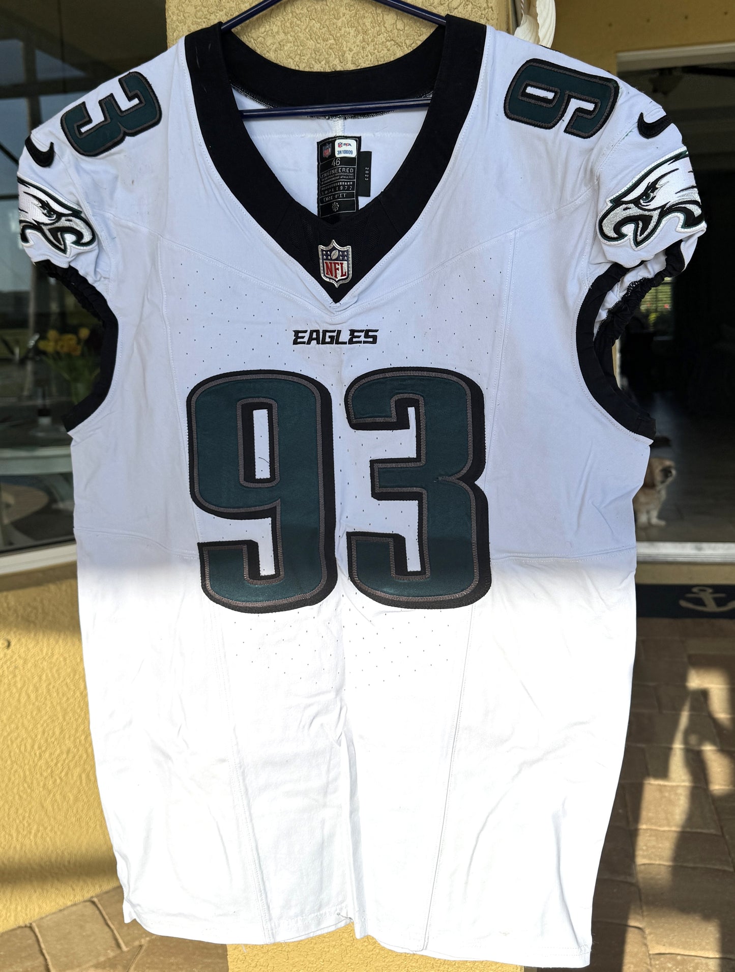Milton Williams GAME WORN💪09/06/2024 Philadelphia Eagles🦅Nike NFL Jersey👕vs. Green Bay Packers matchup in São Paulo, Brazil