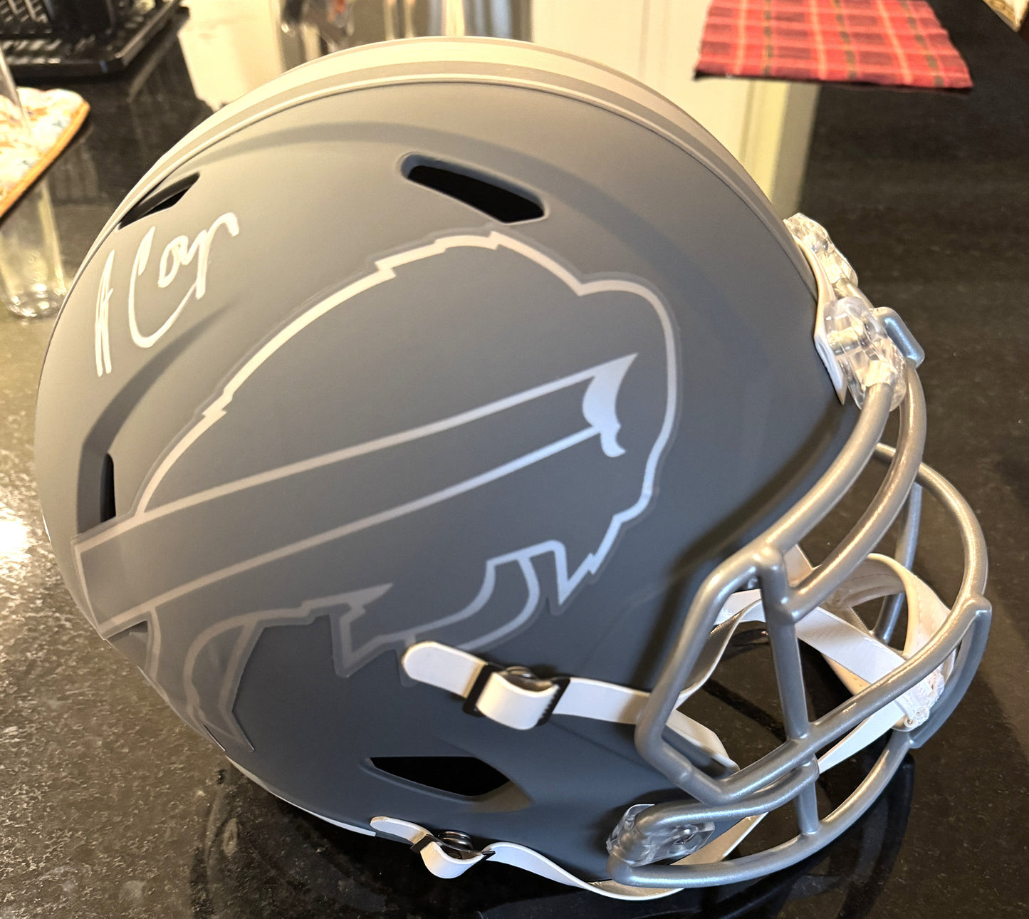 Amari Cooper Hand-Signed Buffalo Bills Full-Size Slate Alternate Speed NFL Helmet
