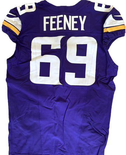 Dan Feeney GAME USED💪 10/06/24 Minnesota Vikings Nike NFL Jersey 👕 vs. New York Jets London Game ✅