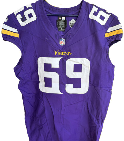 Dan Feeney GAME USED💪 10/06/24 Minnesota Vikings Nike NFL Jersey 👕 vs. New York Jets London Game ✅