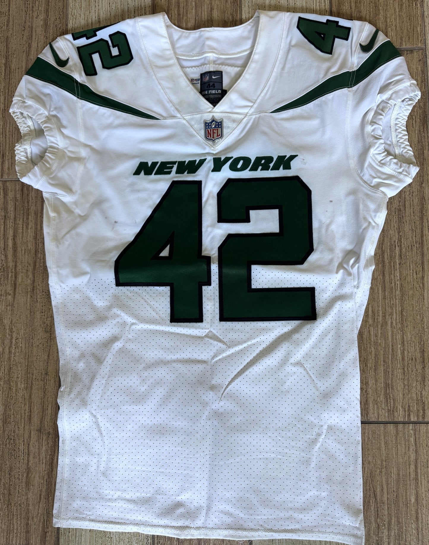 Thomas Hennessy GAME WORN 💪 10/24/21 PHOTO MATCHED 📸 New York Jets Nike NFL Jersey 👕vs. New England Patriots Includes PSA Authenticity🛡️