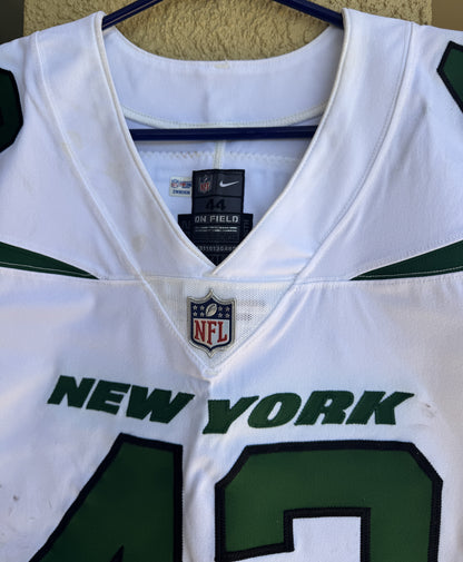 Thomas Hennessy GAME WORN 💪 10/24/21 PHOTO MATCHED 📸 New York Jets Nike NFL Jersey 👕vs. New England Patriots Includes PSA Authenticity🛡️