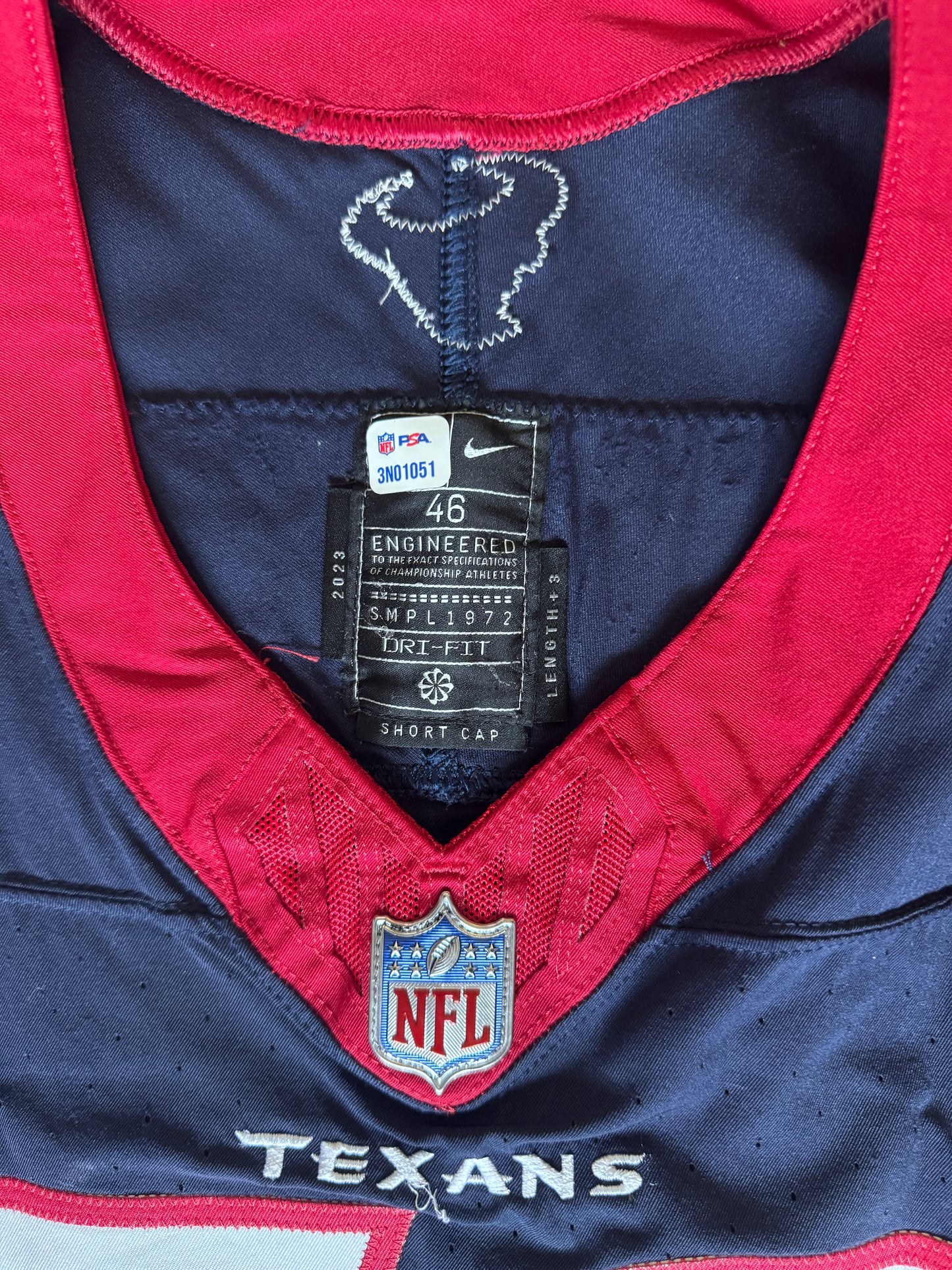 Laremy Tunsil GAME WORN 💪 10/15/2023 PHOTO MATCHED 📸 Houston Texans Nike NFL Jersey🎽 vs. New Orleans Saints (Crucial Catch Game)