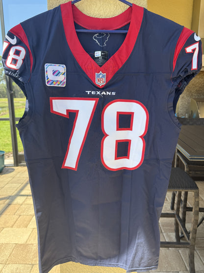 Laremy Tunsil GAME WORN 💪 10/15/2023 PHOTO MATCHED 📸 Houston Texans Nike NFL Jersey🎽 vs. New Orleans Saints (Crucial Catch Game)