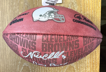 Nick Chubb Signed Cleveland Browns Wilson Duke Football inc"Dawg Pound" Inscription Limited Edition of 6