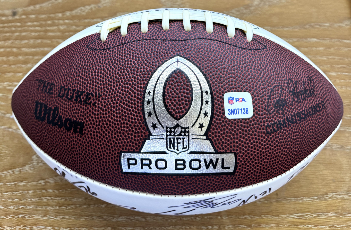 Wilson Pro Bowl Panel Ball Signed By Over 25 Players inc. Drew Brees, JJ Watt, Jason Kelce, TY Hilton, AJ Green, Andy Dalton, Andrew Luck, Calias Campbell & Pat Mcafee Also included is PSA Authenticity 🛡️