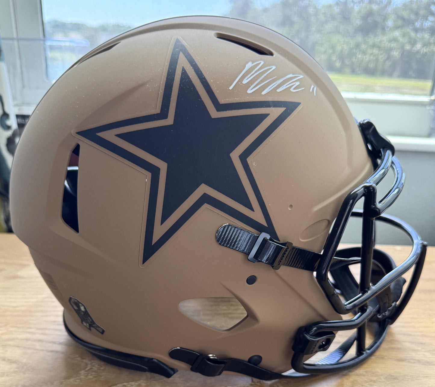 Micah Parsons Signed ✍️ Dallas Cowboys🤠Salute to Service Full-Size Authentic On-Field Speed Helmet (Fanatics)🔵