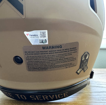 Micah Parsons Signed ✍️ Dallas Cowboys🤠Salute to Service Full-Size Authentic On-Field Speed Helmet (Fanatics)🔵