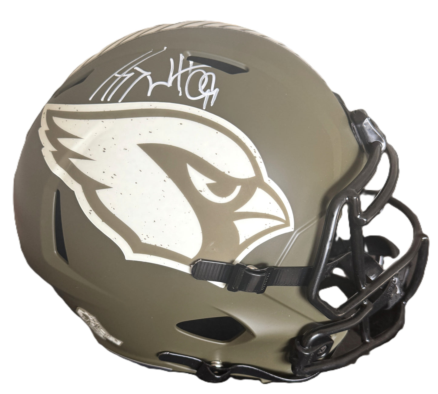 J J Watt Signed🖊️Cardinals Full-Size Salute to Service💪Alternate Speed REPLICA Helmet🪖