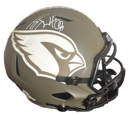 J J Watt Signed🖊️Cardinals Full-Size Salute to Service💪Alternate Speed REPLICA Helmet🪖