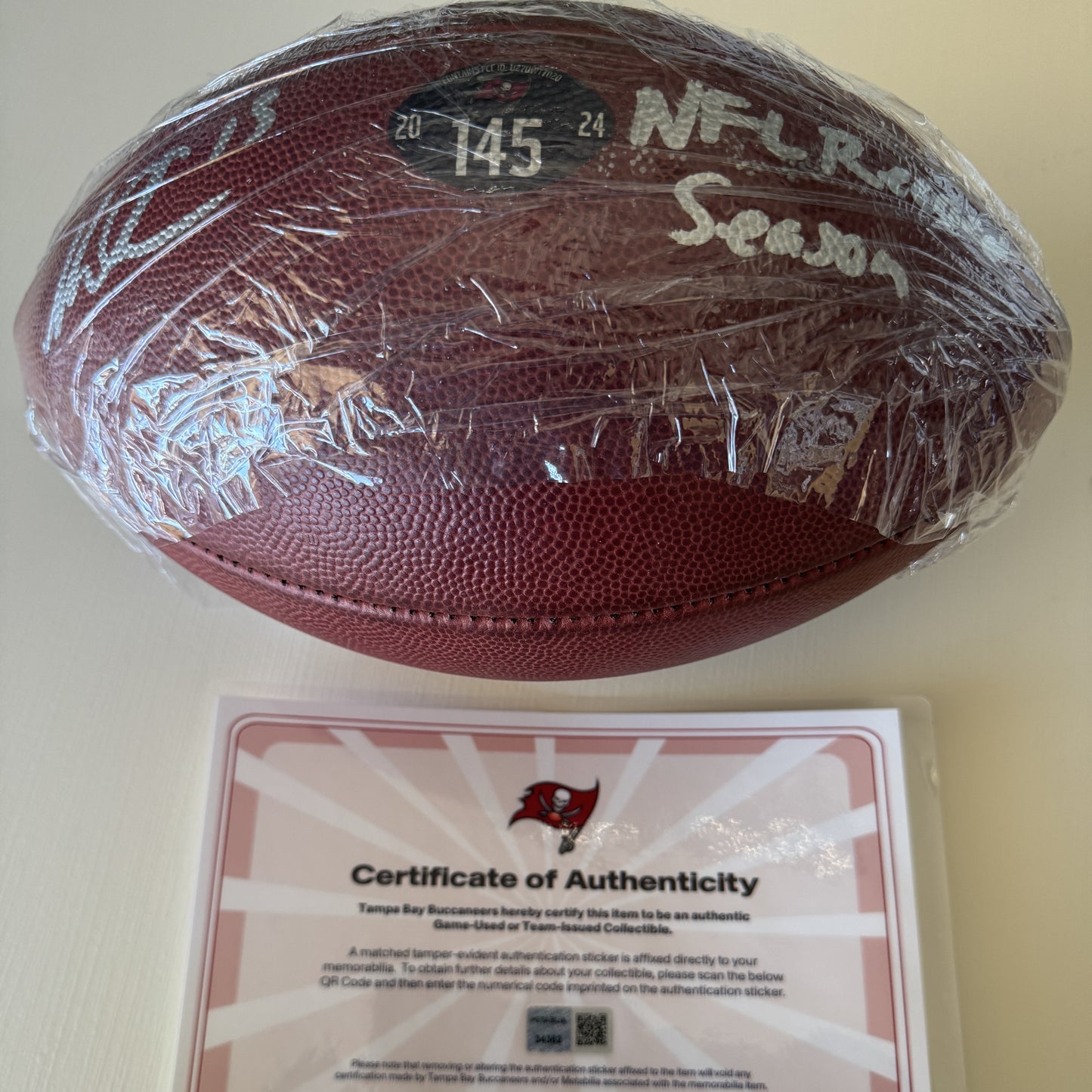 Mike Evans GAME USED Signed & Inscribed Tampa Bay Buccaneers Duke Football 24-25 Season Also includes Proof of Authenticity 🛡️