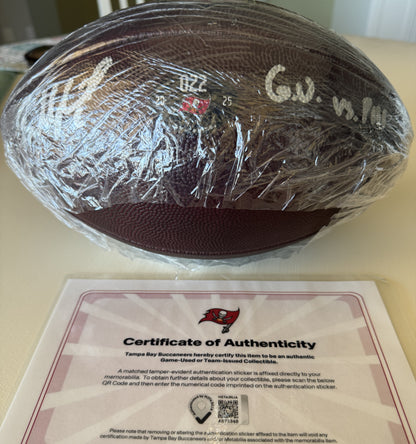Baker Mayfield GAME USED 09/28/2025 Signed & Inscribed Tampa Bay Buccaneers Ball vs Philadelphia Eagles Also includes Proof of Authenticity 🛡️