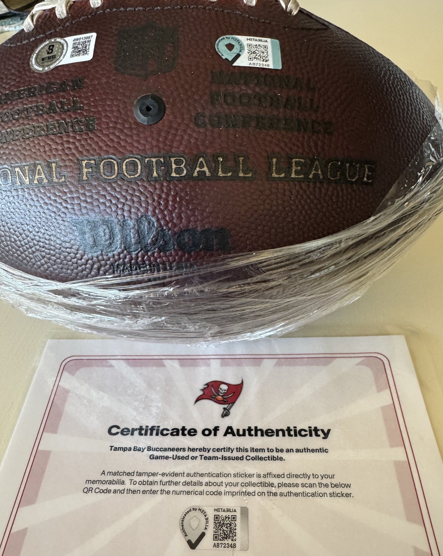 Baker Mayfield GAME USED 09/28/2025 Signed & Inscribed Tampa Bay Buccaneers Ball vs Philadelphia Eagles Also includes Proof of Authenticity 🛡️