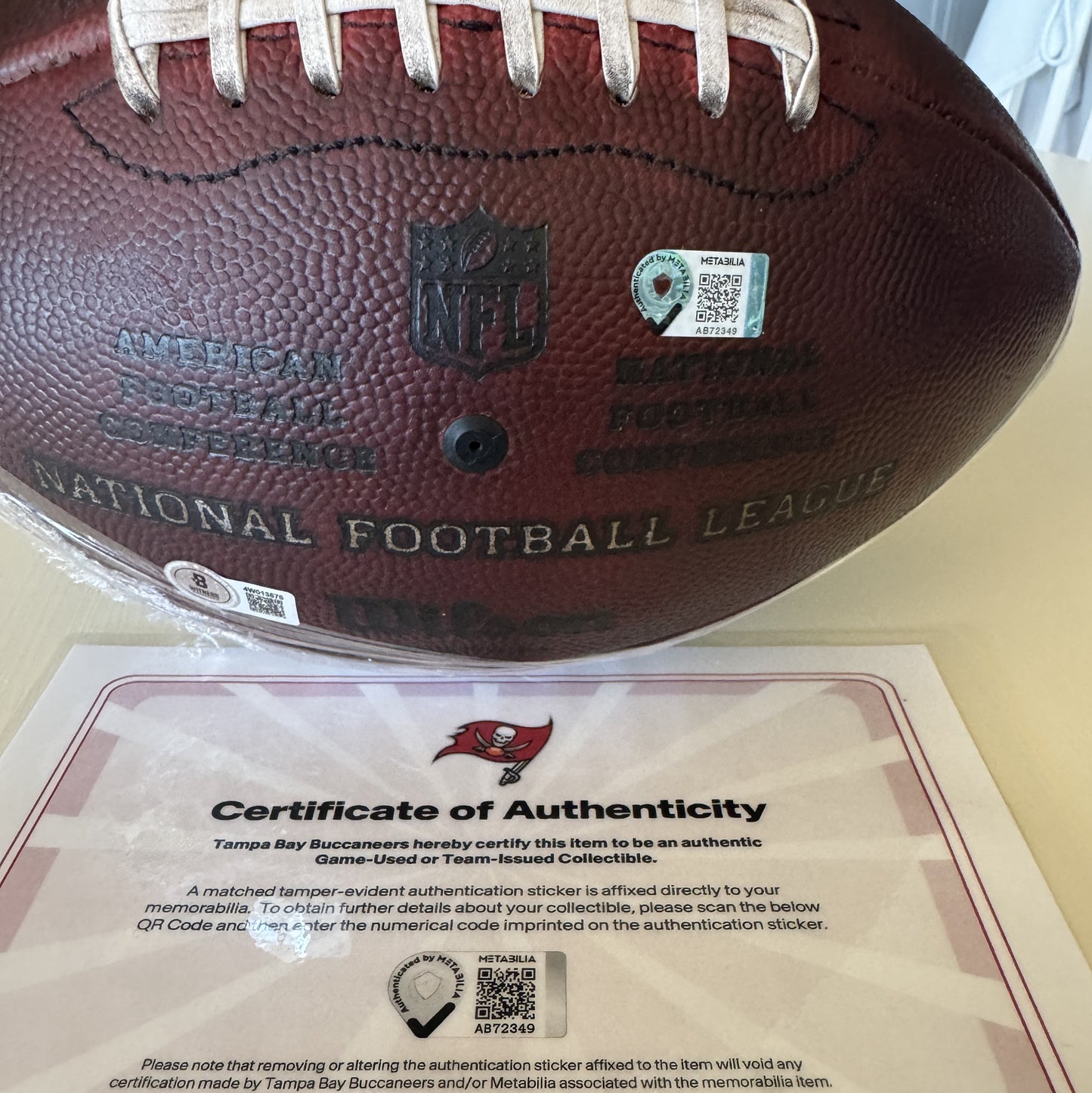 Baker Mayfield GAME USED 💪 09/07/25 Signed + Inscribed Ball Tampa Bay Buccaneers vs Atlanta Falcons Also includes Proof of Authenticity 🛡️
