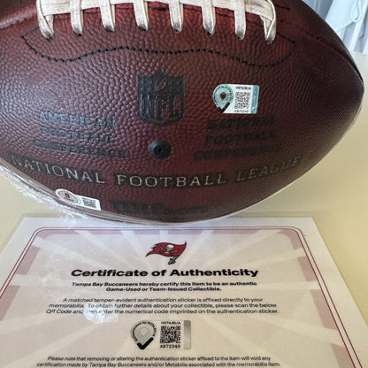 Baker Mayfield GAME USED 💪 09/07/25 Signed + Inscribed Ball Tampa Bay Buccaneers vs Atlanta Falcons Also includes Proof of Authenticity 🛡️