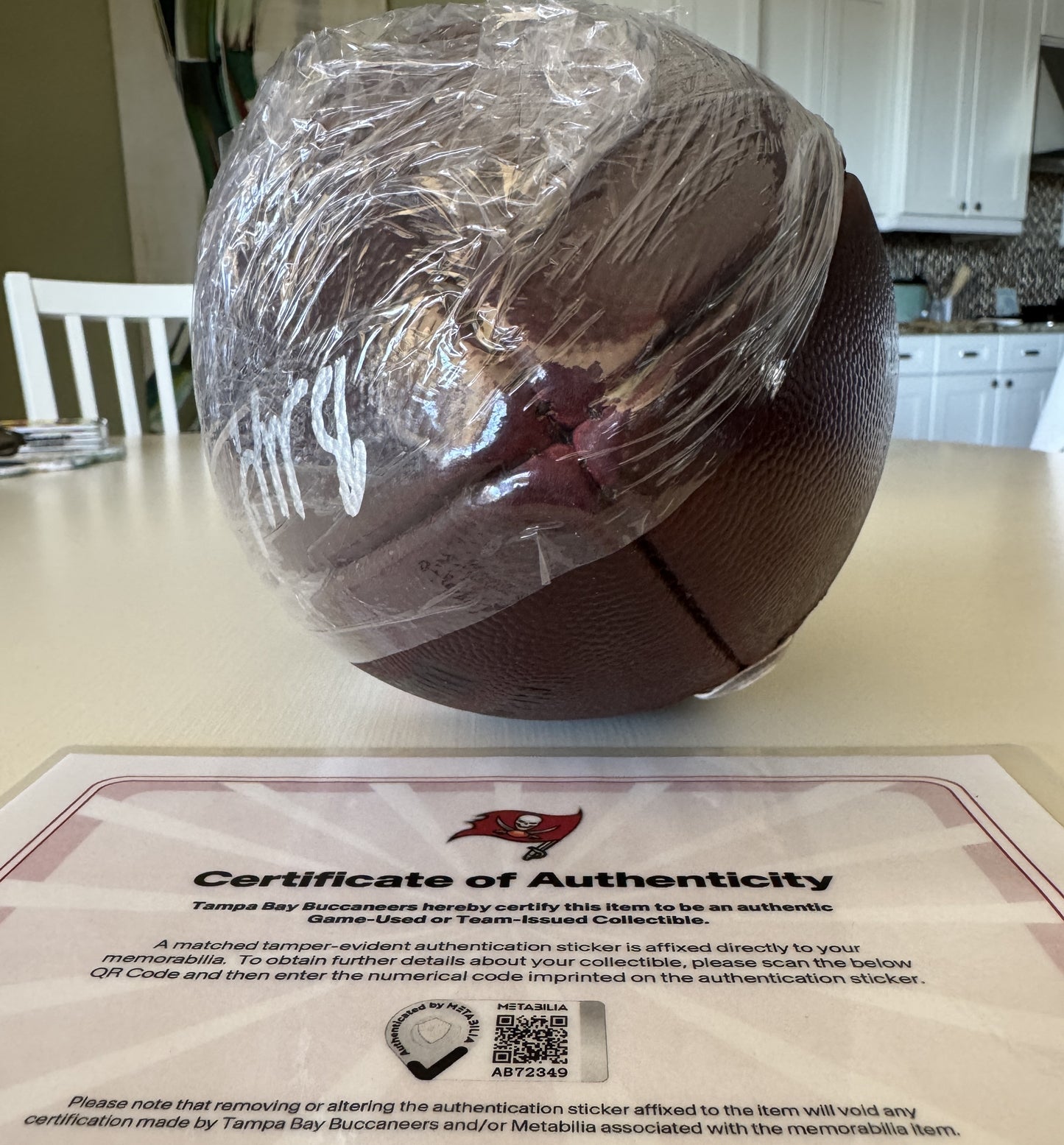 Baker Mayfield GAME USED 💪 09/07/25 Signed + Inscribed Ball Tampa Bay Buccaneers vs Atlanta Falcons Also includes Proof of Authenticity 🛡️