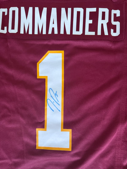 Jayden Daniels Hand-Signed 🖊️Washington Commanders Replica Draft NFL Jersey👕