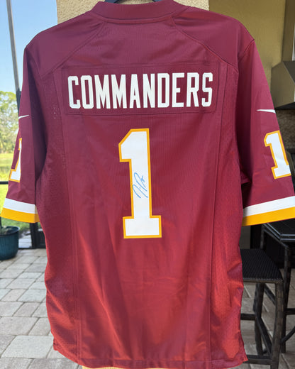 Jayden Daniels Hand-Signed 🖊️Washington Commanders Replica Draft NFL Jersey👕