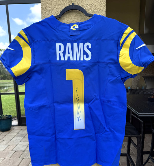 Blake Corrum Hand-Signed✍️Los Angeles Rams🐏AUTHENTIC Draft Jersey NFL Memorabilia