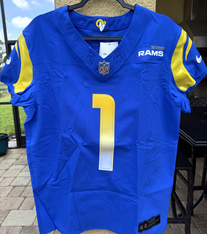 Blake Corrum Hand-Signed✍️Los Angeles Rams🐏AUTHENTIC Draft Jersey NFL Memorabilia