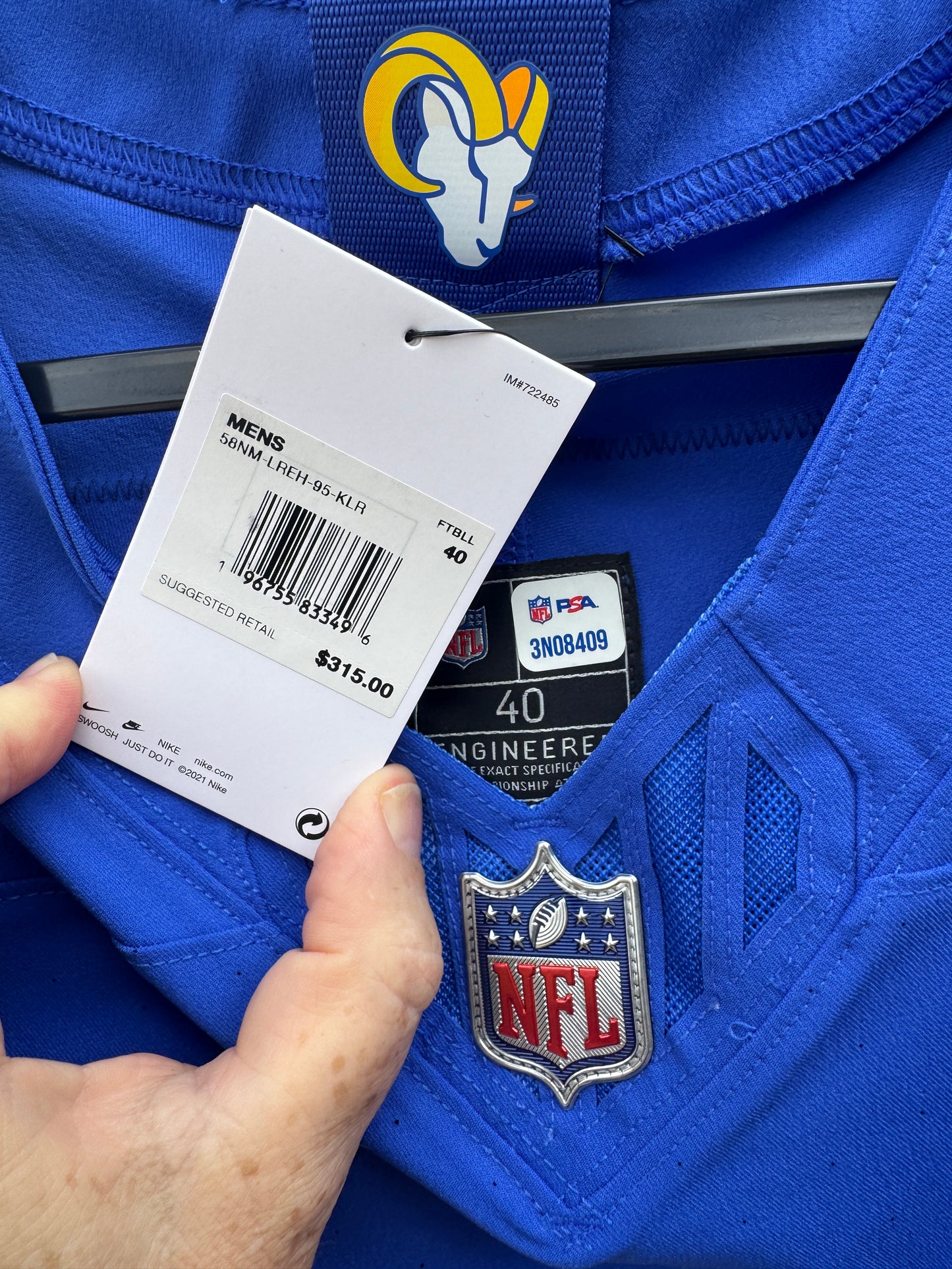 Blake Corrum Hand-Signed✍️Los Angeles Rams🐏AUTHENTIC Draft Jersey NFL Memorabilia