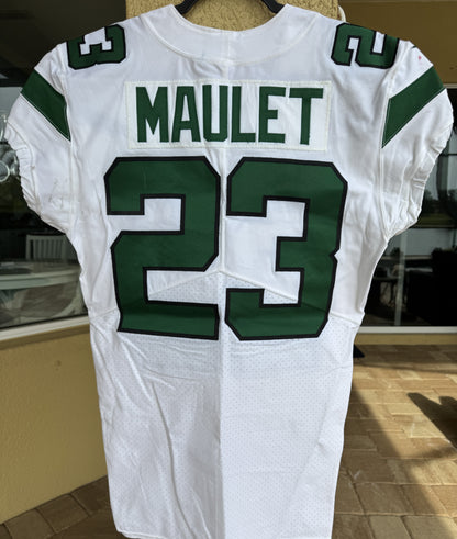 Arthur Maulet GAME WORN 💪 New York Jets Nike NFL Jersey 👕 vs. Buffalo Bills Also features official BWJ memorial patch + PSA COA🛡️