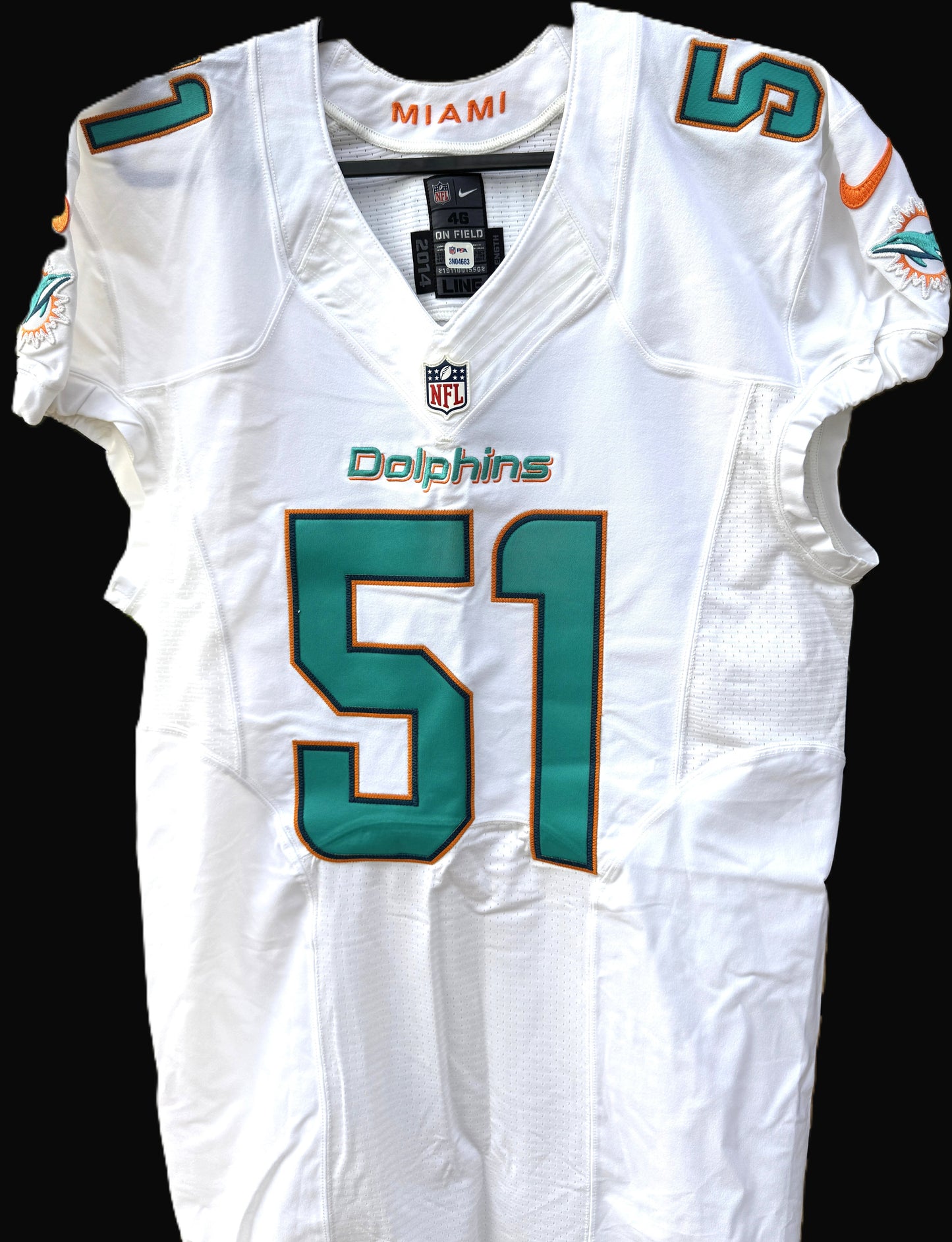 Mike Pouncey GAME/TEAM ISSUED Miami Dolphins 🐬 Nike On-Field NFL Jersey👕 Inc. PSA Authenticity 🛡️