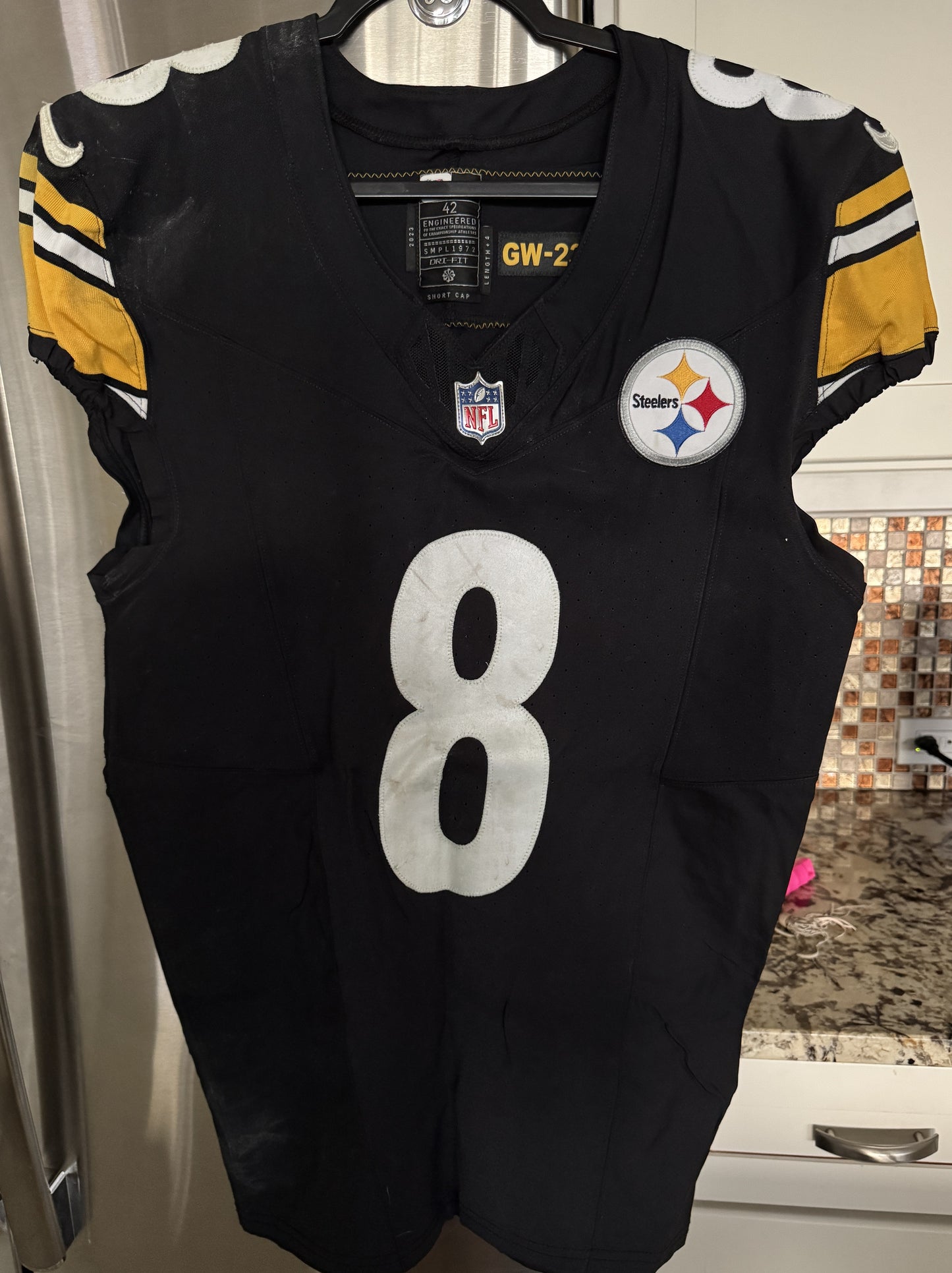 Kenny Pickett GAME WORN🦾10/29/2023 PHOTO MATCHED📸Pittsburgh Steelers NFL Jersey💯vs. Jacksonville Jaguars