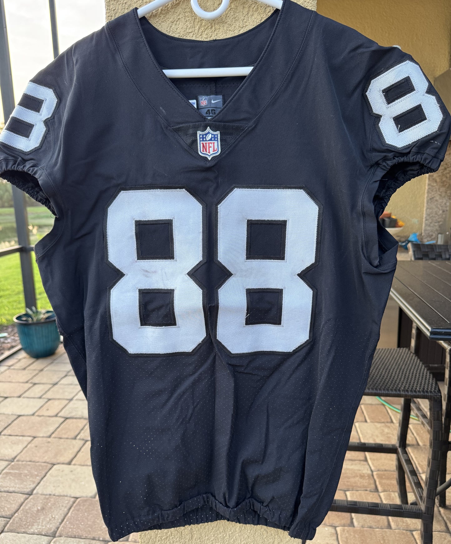 Clyde Walford GAME WORN🦾11/19/17 PHOTO MATCHED📸Las Vegas Raiders🏴NFL Jersey vs. New England Patriots