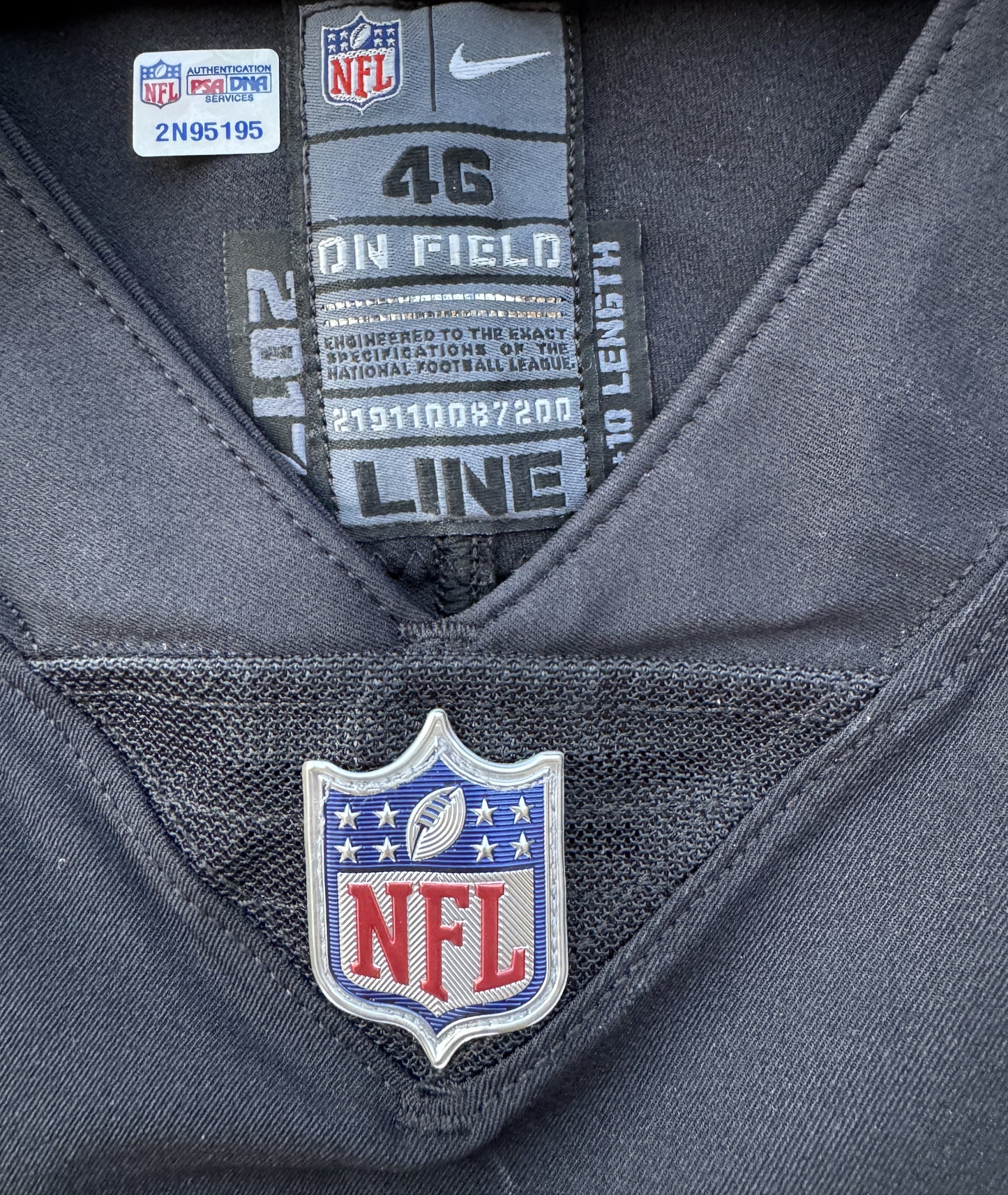 Clyde Walford GAME WORN🦾11/19/17 PHOTO MATCHED📸Las Vegas Raiders🏴NFL Jersey vs. New England Patriots