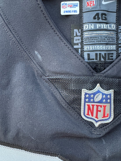 Clyde Walford GAME WORN🦾11/19/17 PHOTO MATCHED📸Las Vegas Raiders🏴NFL Jersey vs. New England Patriots