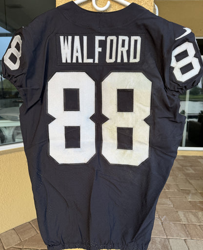 Clyde Walford GAME WORN🦾11/19/17 PHOTO MATCHED📸Las Vegas Raiders🏴NFL Jersey vs. New England Patriots