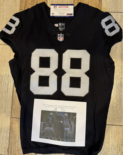 Clyde Walford GAME WORN🦾11/19/17 PHOTO MATCHED📸Las Vegas Raiders🏴NFL Jersey vs. New England Patriots