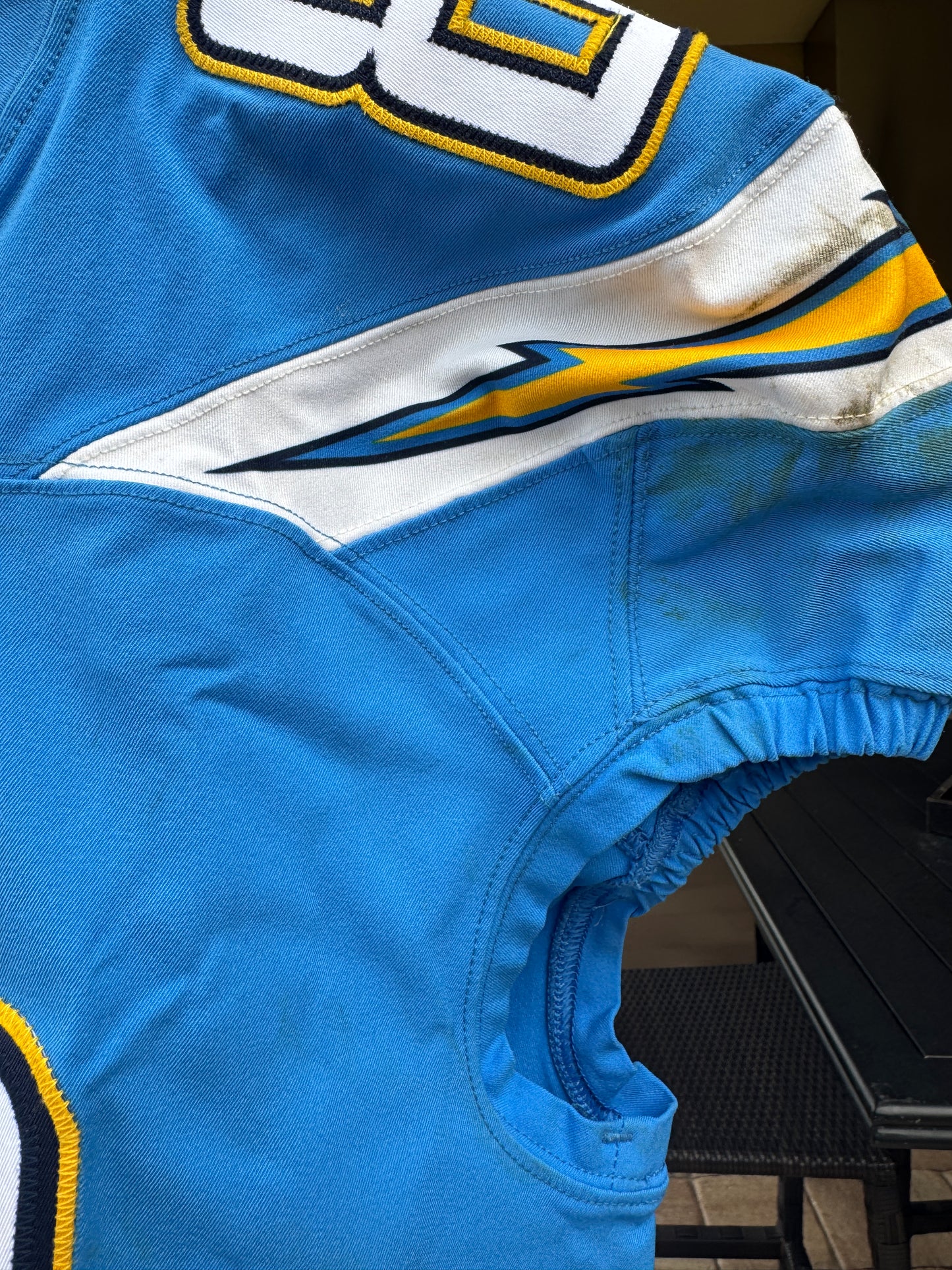 Virgil Green GAME-WORN💪10/21/18 PHOTO MATCHED📸Los Angeles Chargers NFL Jersey🎽vs. Titans London Game inc. PSA COA