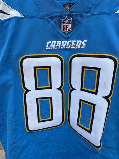 Virgil Green GAME-WORN💪10/21/18 PHOTO MATCHED📸Los Angeles Chargers NFL Jersey🎽vs. Titans London Game inc. PSA COA