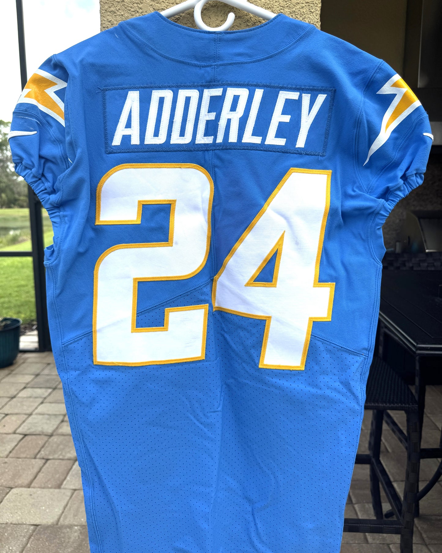 Nasir Adderley GAME-WORN🦾11/20/22 PHOTO MATCHED📸Los Angeles Chargers NFL Jersey 👕PSA🏆vs. Kansas City Chiefs