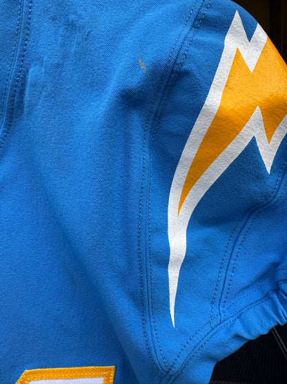 Nasir Adderley GAME-WORN🦾11/20/22 PHOTO MATCHED📸Los Angeles Chargers NFL Jersey 👕PSA🏆vs. Kansas City Chiefs