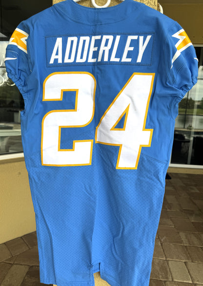 Nasir Adderley GAME-WORN🦾11/20/22 PHOTO MATCHED📸Los Angeles Chargers NFL Jersey 👕PSA🏆vs. Kansas City Chiefs