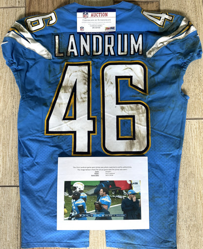 Chris Landrum GAME WORN💪10/21/18 PHOTO MATCHED📸Los Angeles Chargers NFL On-Field Jersey vs. Tennessee Titans