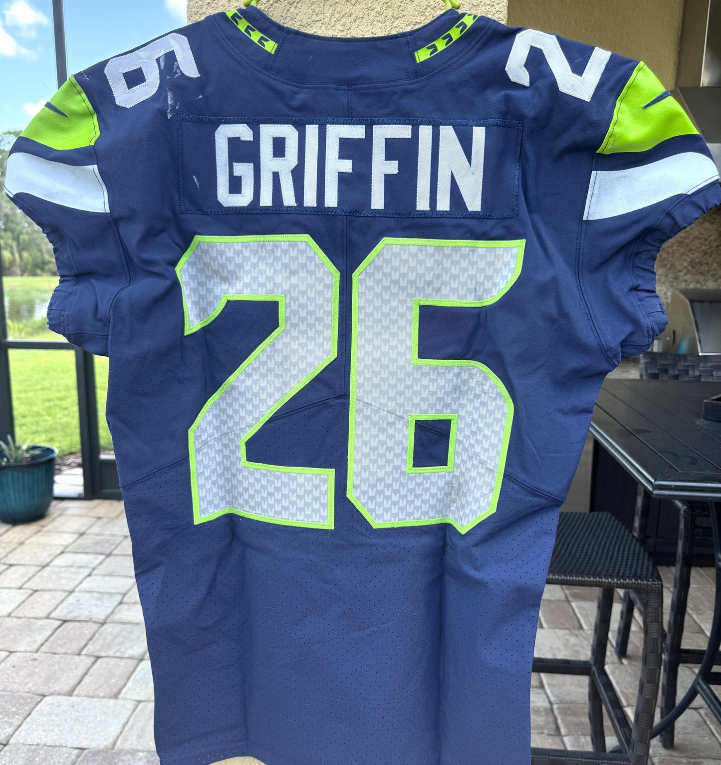 Shaquill Griffin GAME-WORN 💪 10/14/18 Seattle Seahawks NFL Jersey 👕 Inc. PSA COA 🧾🌍 vs. Oakland Raiders in London