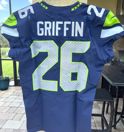 Shaquill Griffin GAME-WORN 💪 10/14/18 Seattle Seahawks NFL Jersey 👕 Inc. PSA COA 🧾🌍 vs. Oakland Raiders in London