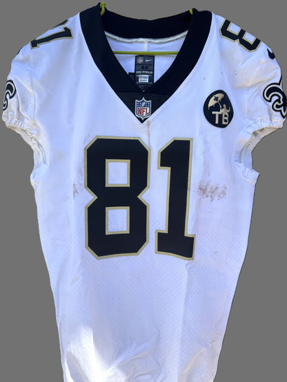 Cameron Meredith GAME WORN 💪 10/21/18 PHOTO MATCHED 📸 New Orleans Saints Nike NFL Jersey 👕 vs. Baltimore Ravens - PSA Authenticated 🛡️