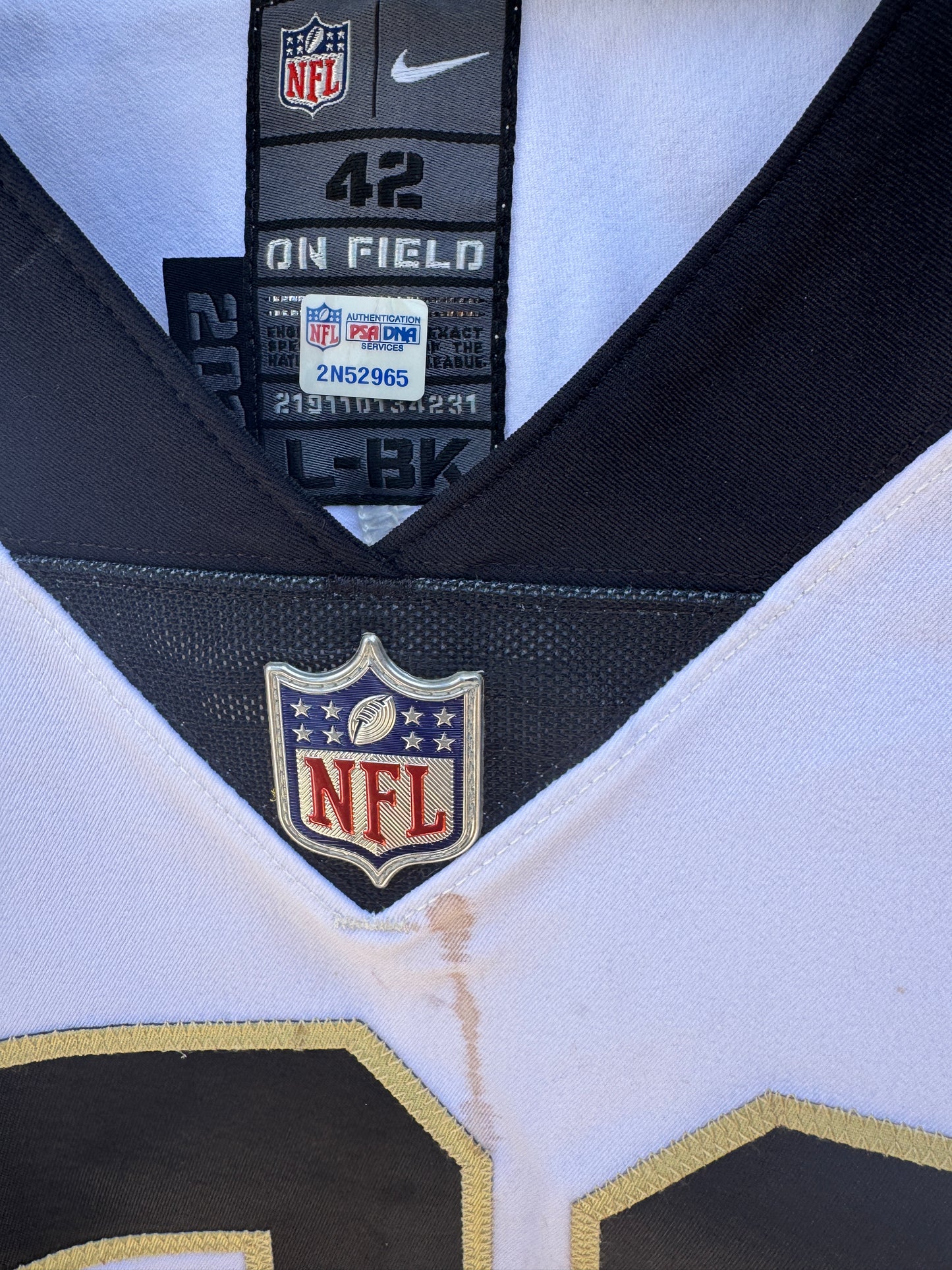 Cameron Meredith GAME WORN 💪 10/21/18 PHOTO MATCHED 📸 New Orleans Saints Nike NFL Jersey 👕 vs. Baltimore Ravens - PSA Authenticated 🛡️