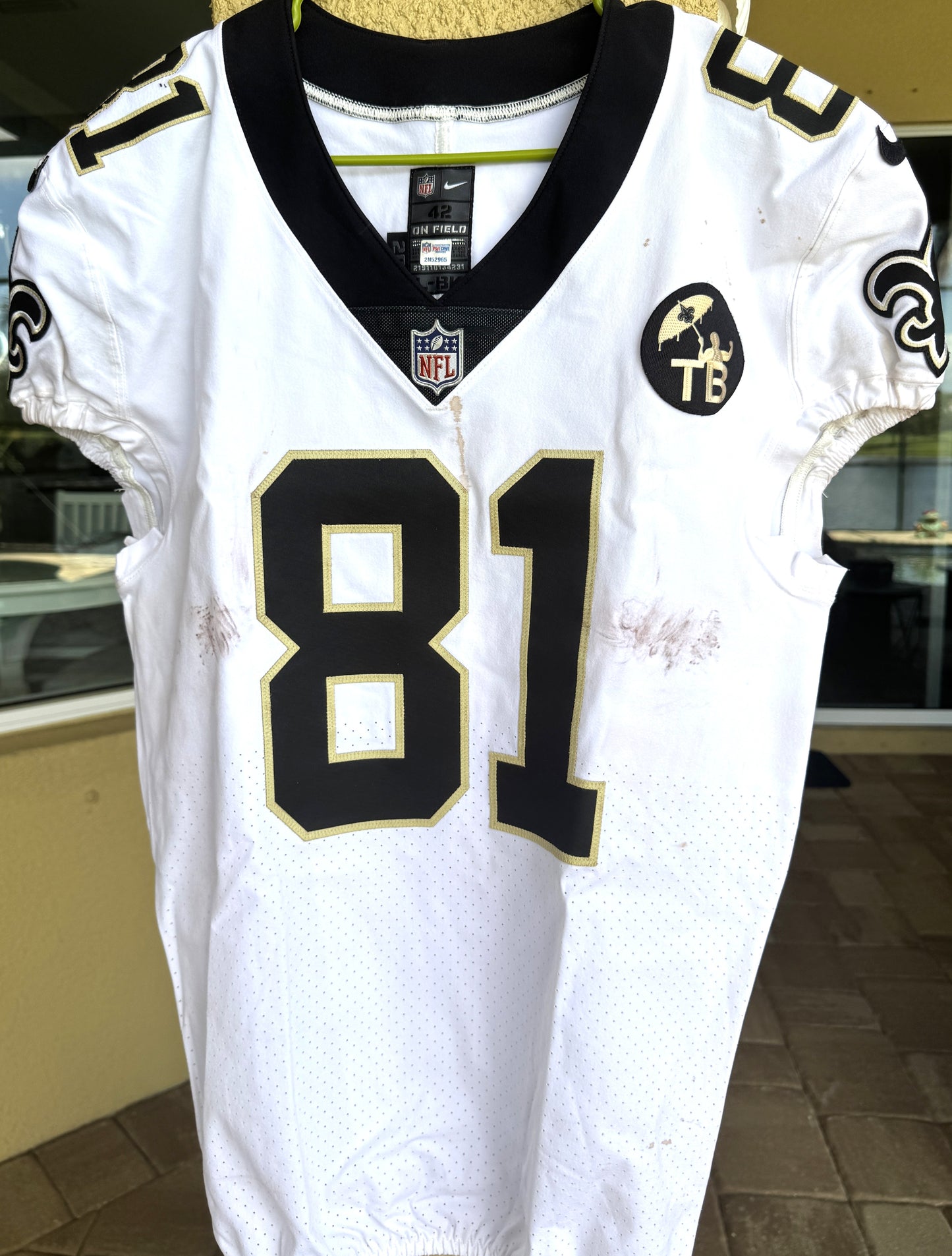 Cameron Meredith GAME WORN 💪 10/21/18 PHOTO MATCHED 📸 New Orleans Saints Nike NFL Jersey 👕 vs. Baltimore Ravens - PSA Authenticated 🛡️