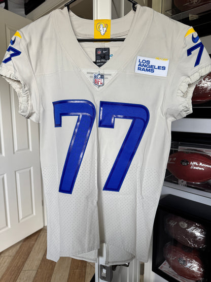 Alaric Jackson GAME ISSUED Los Angeles Rams Nike NFL On Field Jersey Inc. Certificate of Authenticity 📏